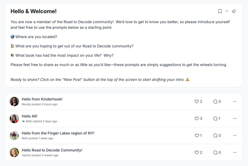 Screen shot of online forum
